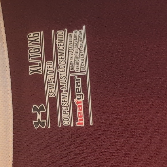 Unisex XL Maroon And White Under armour Semi-fitted Polo - Picture 2 of 6
